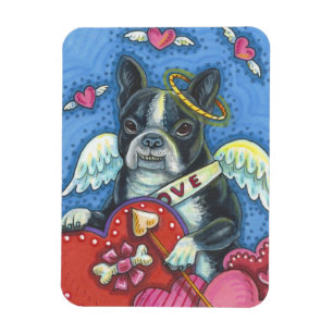 Boston Terrier Cupid DOG VALENTINE MAGNET