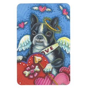 Boston Terrier Cupid DOG VALENTINE MAGNET Large