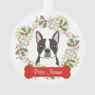 Boston Terrier Customisable Ornament