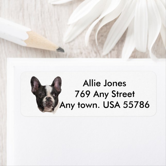 Boston Terrier Customised Return Address Label (Insitu)