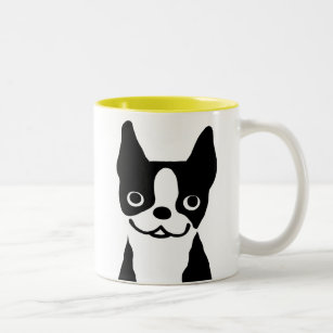 Boston Terrier - Cute Cartoon Dog Design Two-Tone Coffee Mug