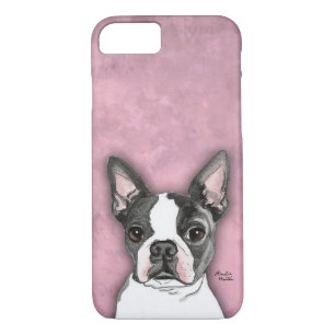 Boston Terrier cute dog cell phone case pink