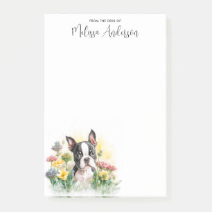 Boston Terrier Cute Puppy Personalised Dog Lover  Post-it Notes