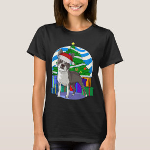 Boston Terrier Cute Santa Christmas T-Shirt