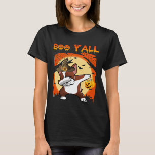 Boston Terrier Dabbing Boo Yall Ghost Halloween T-Shirt