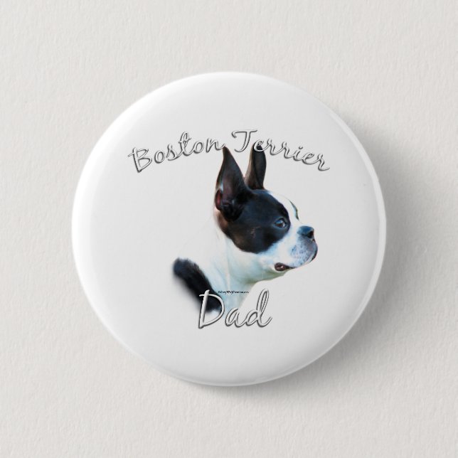 Boston Terrier Dad 2 6 Cm Round Badge (Front)