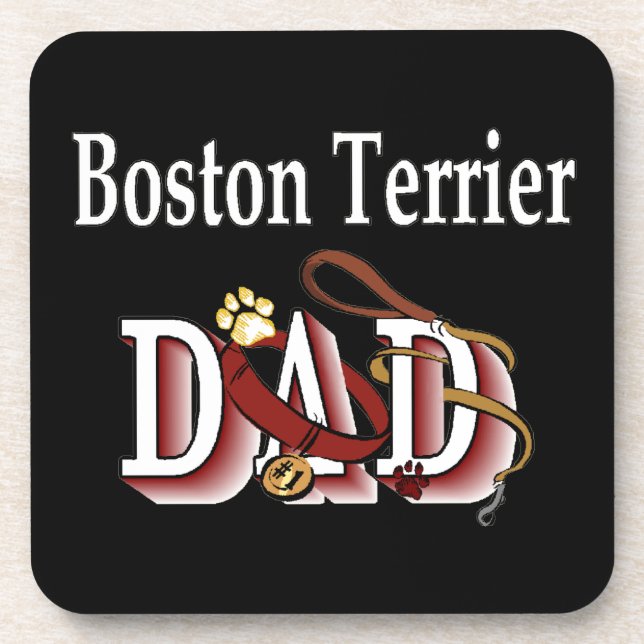 Boston Terrier Dad Coaster (Front)
