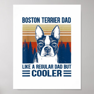 Boston Terrier Dad Fathers Day Poster