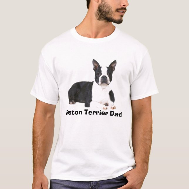 Boston Terrier Dad T-Shirt Double Quote & Image (Front)