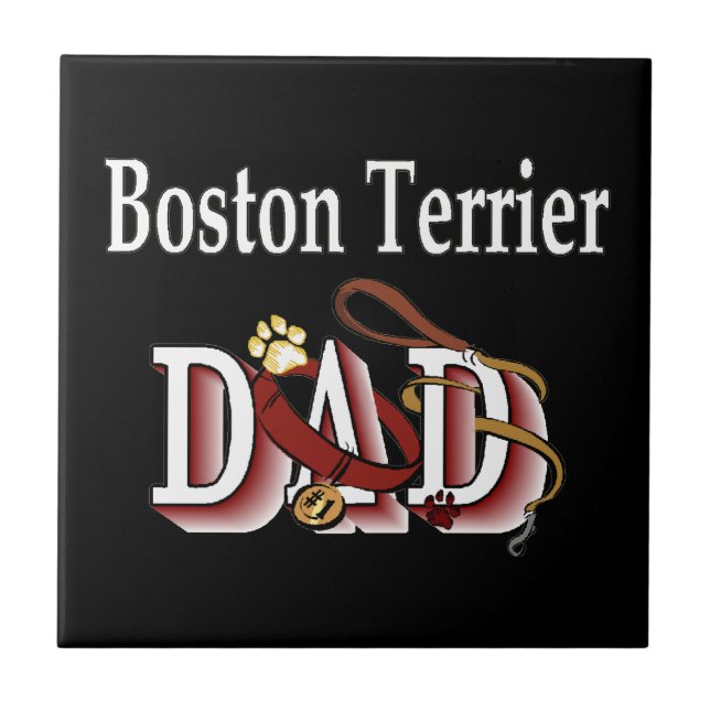 Boston Terrier Dad Tile (Front)