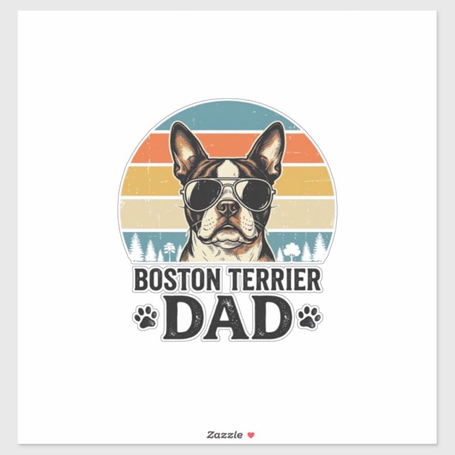 Boston Terrier Dad Vintage Dog Lover Design_1 (Sheet)
