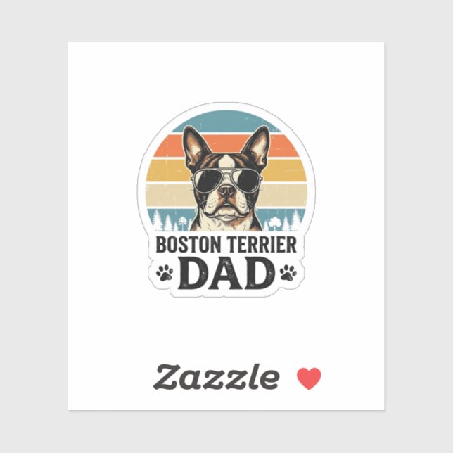 Boston Terrier Dad Vintage Dog Lover Design_1 (Sheet)