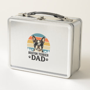 Boston Terrier Dad Vintage Dog Lover Design_1 Metal Lunch Box
