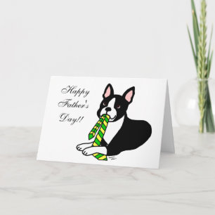 Boston Terrier Daddy with Tie 1 Card
