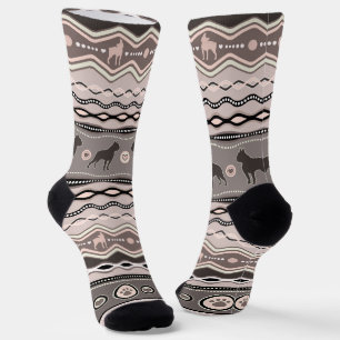 Boston Terrier - Decorative Pattern in pastels Socks