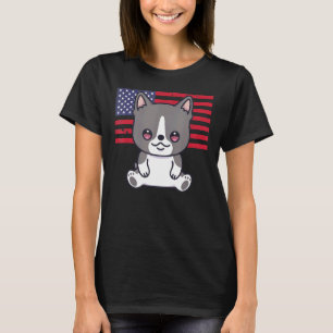 Boston Terrier Dog 4th Of July Patriotic Usa Ameri T-Shirt