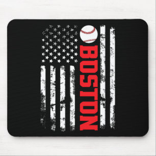 Boston Terrier Dog American Flag 4th Of July Patri Mouse Pad