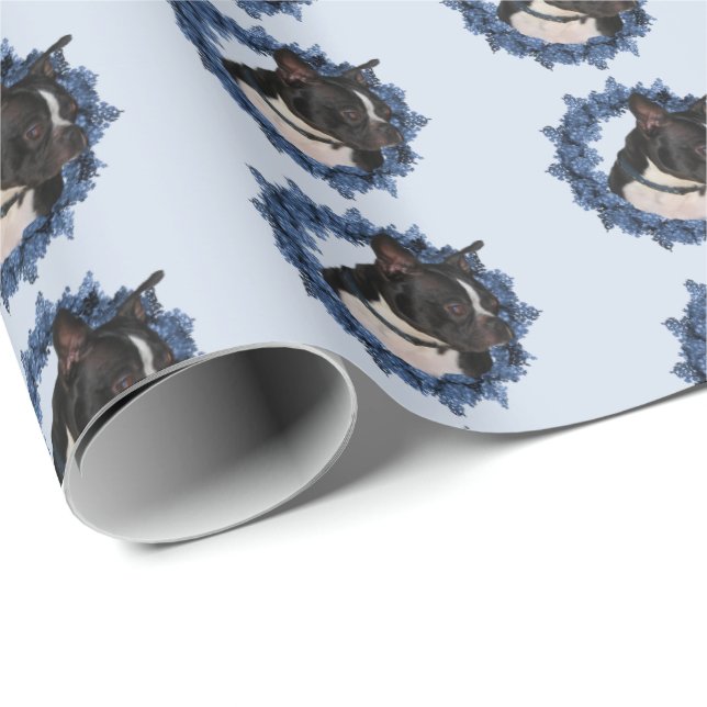 Boston Terrier Dog Animal    Wrapping Paper (Roll Corner)