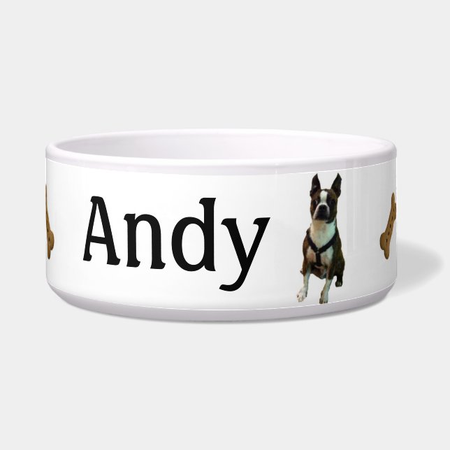 Boston Terrier Dog Bowl (Front)