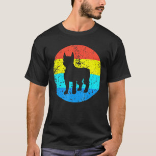 Boston Terrier Dog Breed Silhouette Retro 1970s Ci T-Shirt