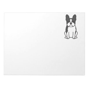 Boston Terrier Dog Cartoon Notepad