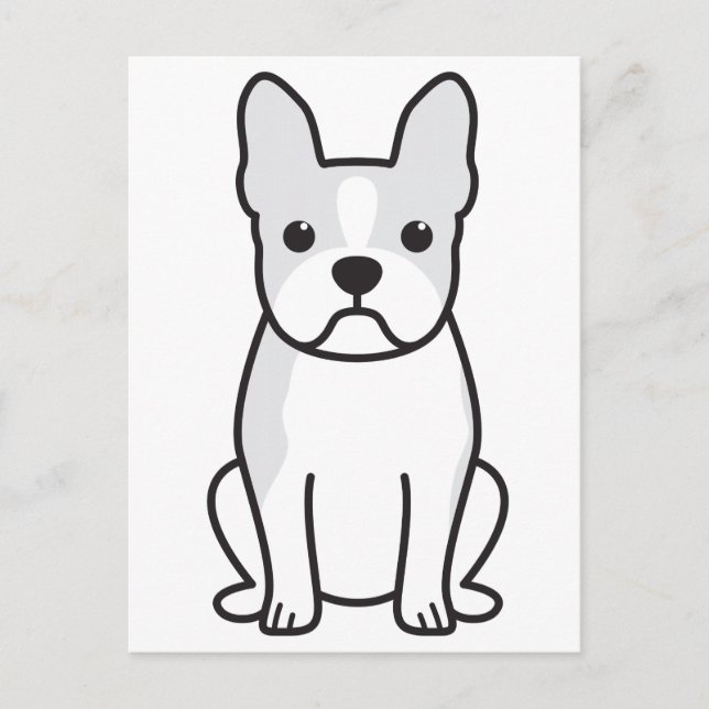 Boston Terrier Dog Cartoon Postcard (Front)