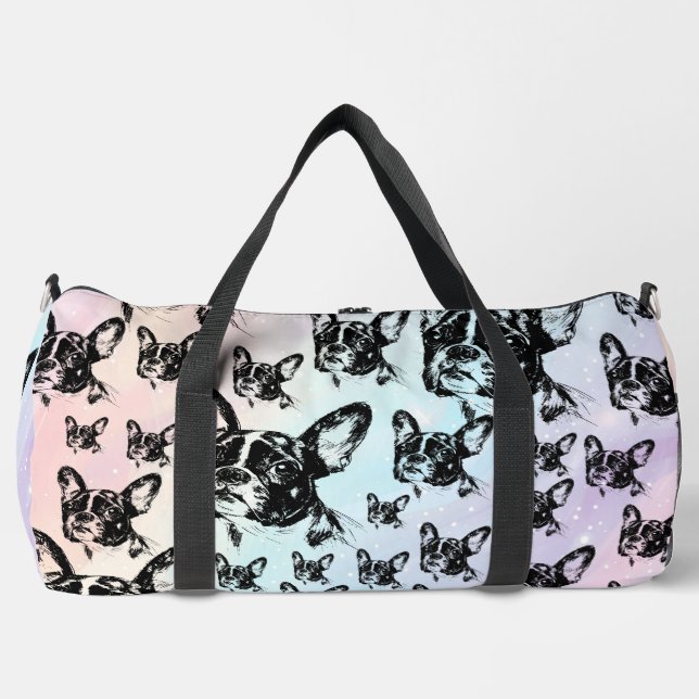 Boston Terrier Dog Chic Art Design Duffle Bag (Front)