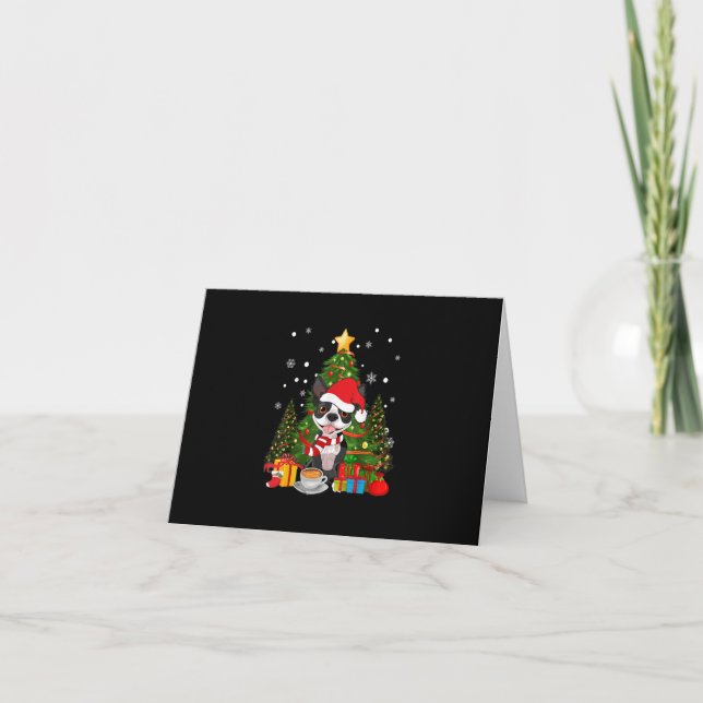 Boston Terrier Dog Christmas Is Gift Coffee Light Thank You Card (Front)