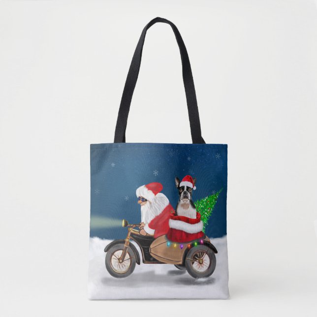 Boston Terrier Dog Christmas  Tote Bag (Front)