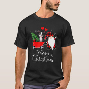 Boston Terrier Dog Christmas With Santa Hat Pajama T-Shirt