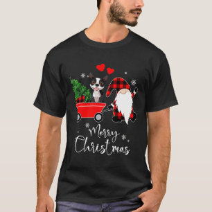 Boston Terrier Dog Christmas With Santa Hat Pajama T-Shirt