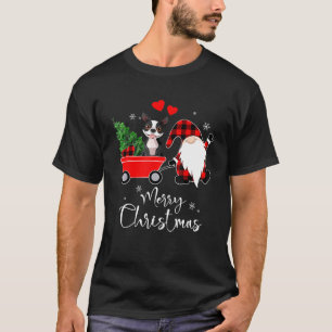 Boston Terrier Dog Christmas With Santa Hat Pajama T-Shirt