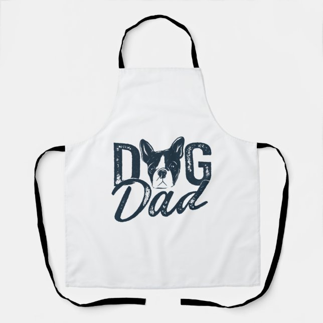 Boston Terrier Dog Dad Apron (Front)