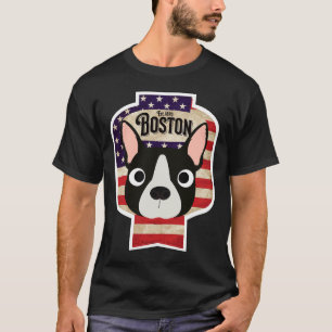 Boston Terrier Dog Distressed Usa Boston Beer Lab T-Shirt