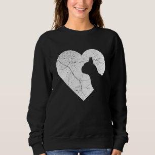 Boston Terrier Dog Funny Heart Valentine's Day Dog Sweatshirt