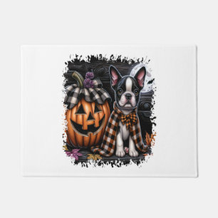 Boston Terrier Dog Halloween Doormat
