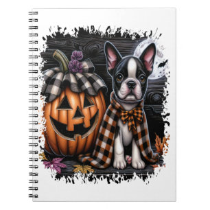Boston Terrier Dog Halloween Notebook
