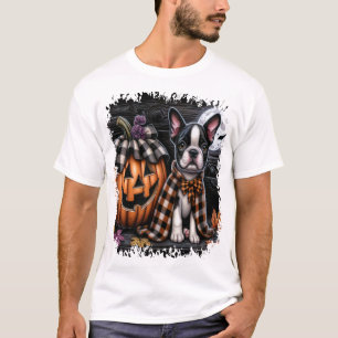 Boston Terrier Dog Halloween T-Shirt