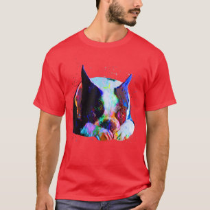 Boston terrier dog lover Art Artsy Colorful Boston T-Shirt