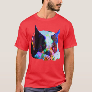 Boston terrier dog lover Art Artsy Colourful Bosto T-Shirt
