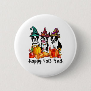 Boston Terrier Dog Lover Fall Ya'll Halloween Cost 6 Cm Round Badge
