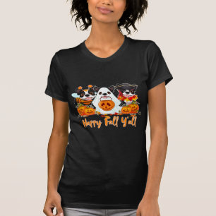 Boston Terrier Dog Lover Fall Yall Halloween Costu T-Shirt