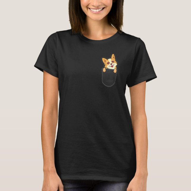 Boston Terrier Dog Lover Funny Cute Pocket Dog Pup T-Shirt (Front)
