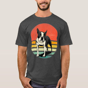 Boston Terrier Dog Lover Retro Vintage 70s Dog T-Shirt