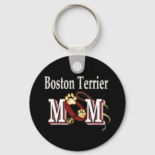 Boston Terrier Dog MOM Key Ring