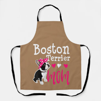 Boston Terrier Dog Mum Owner Cute Funny Apron