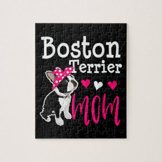 Boston Terrier Dog Mum Owner Cute Funny Jigsaw Puzzle
