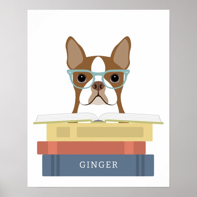 Boston Terrier Dog Personalised Print (Front)