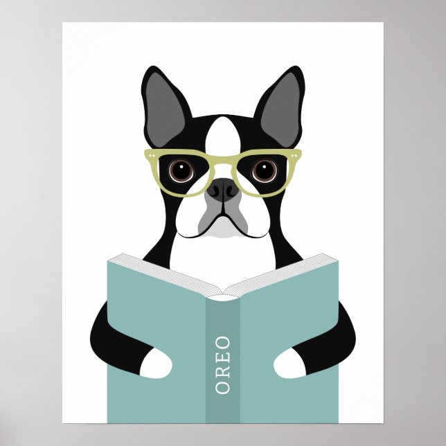 Boston Terrier Dog Personalised Print (Front)