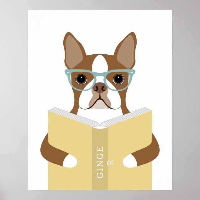 Boston Terrier Dog Personalised Print (Front)